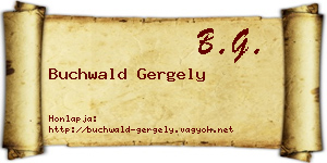 Buchwald Gergely névjegykártya